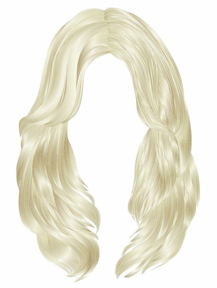 femme tendance cheveux longs couleurs blondes. mode beauté. 3d réaliste vecteur
