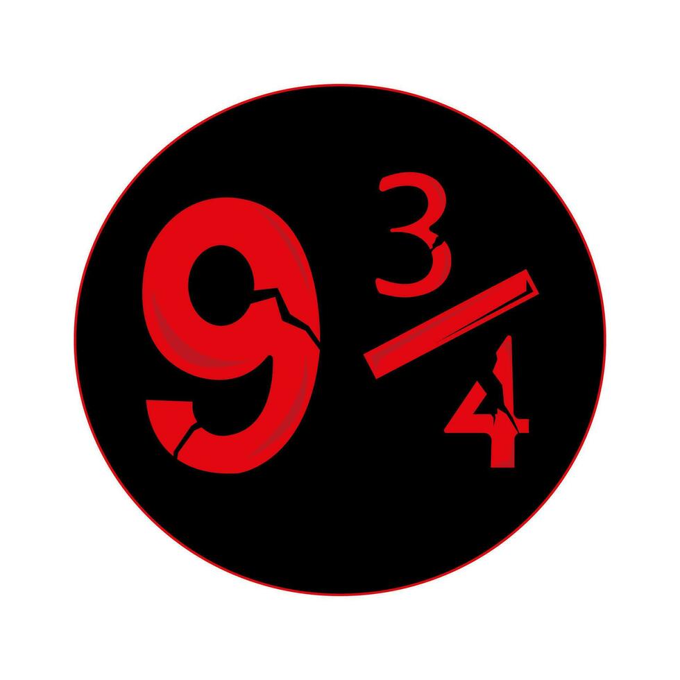 Plate-forme 9 3et4 icône, emblème vecteur. une symbole de le livre vecteur