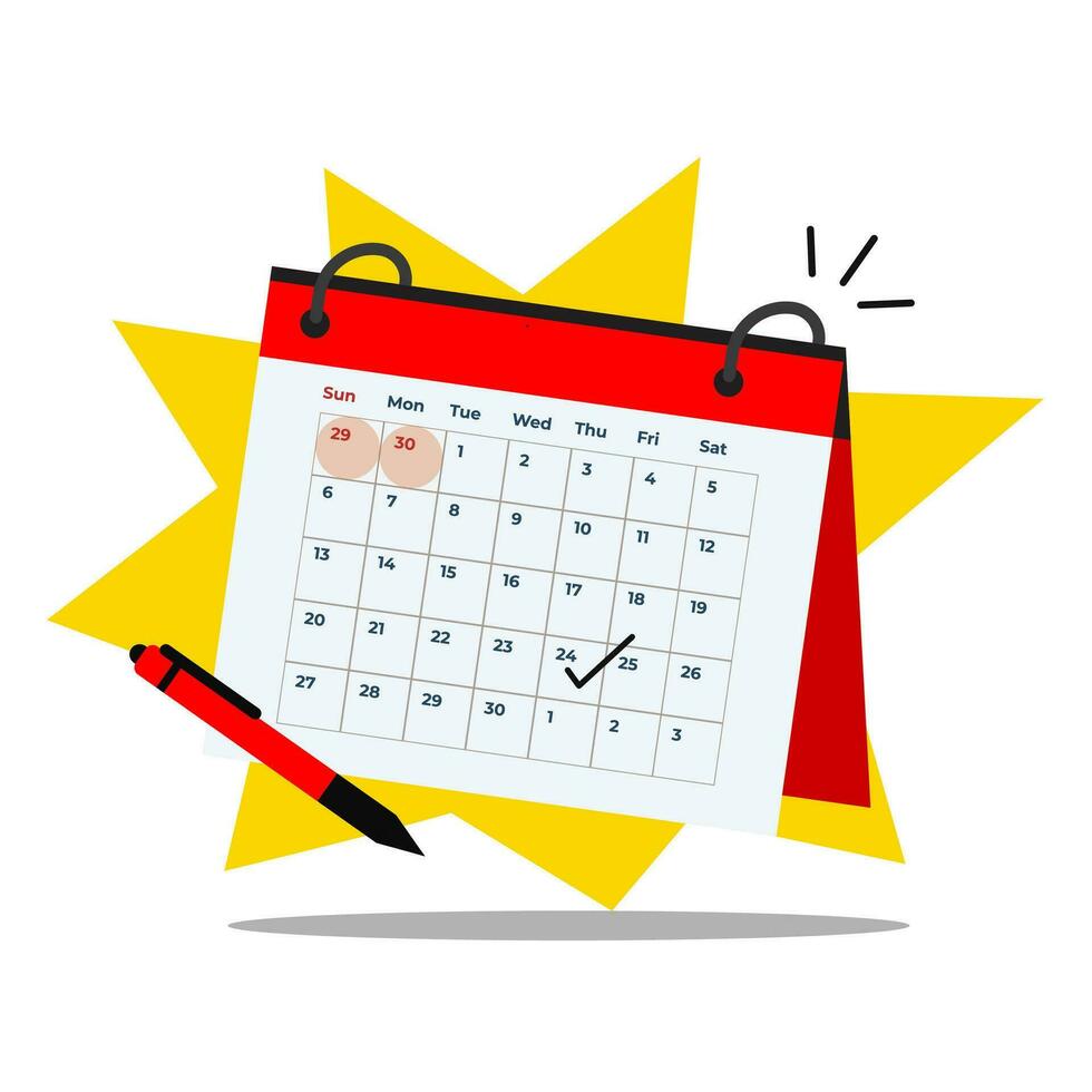 calendrier programme et Planification concept, personnel étude plan création, affaires temps planification, événements et nouvelles, rappel et calendrier. pouvez utilisation pour la toile atterrissage page, bannière, mobile application. vecteur