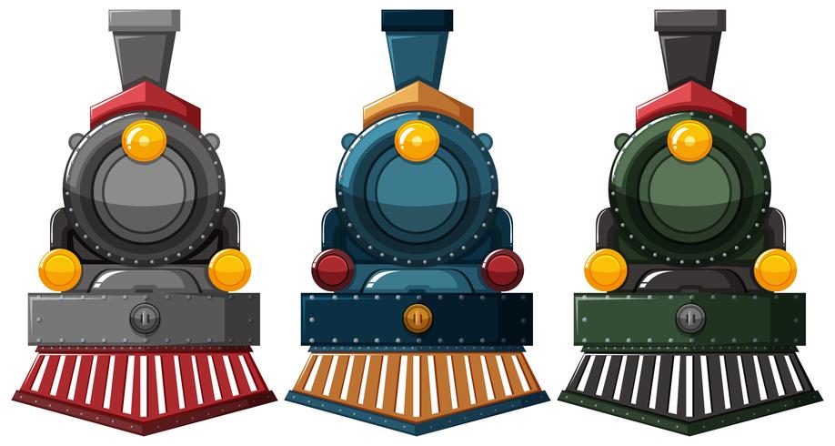 Moteurs à vapeur en trois couleurs vecteur