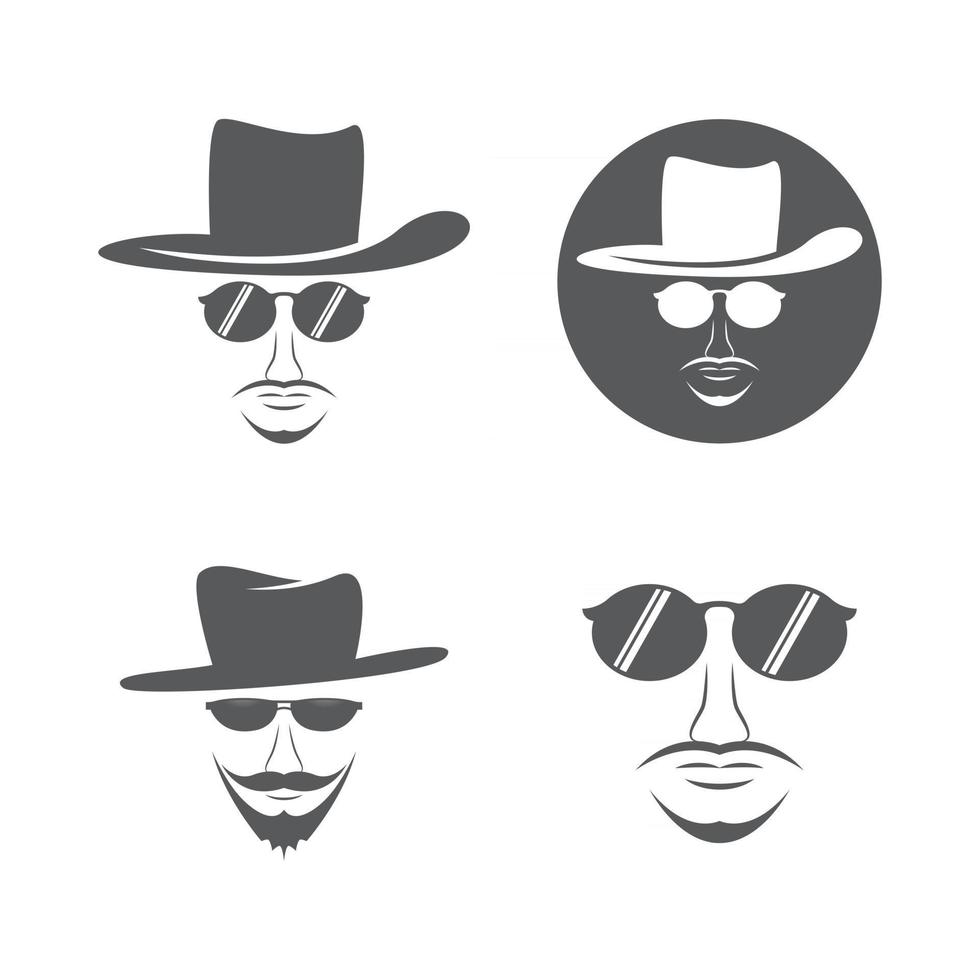 illustration d'images de logo de visage de gentleman vecteur