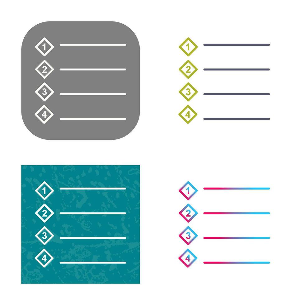 icône de vecteur de liste numérotée unique