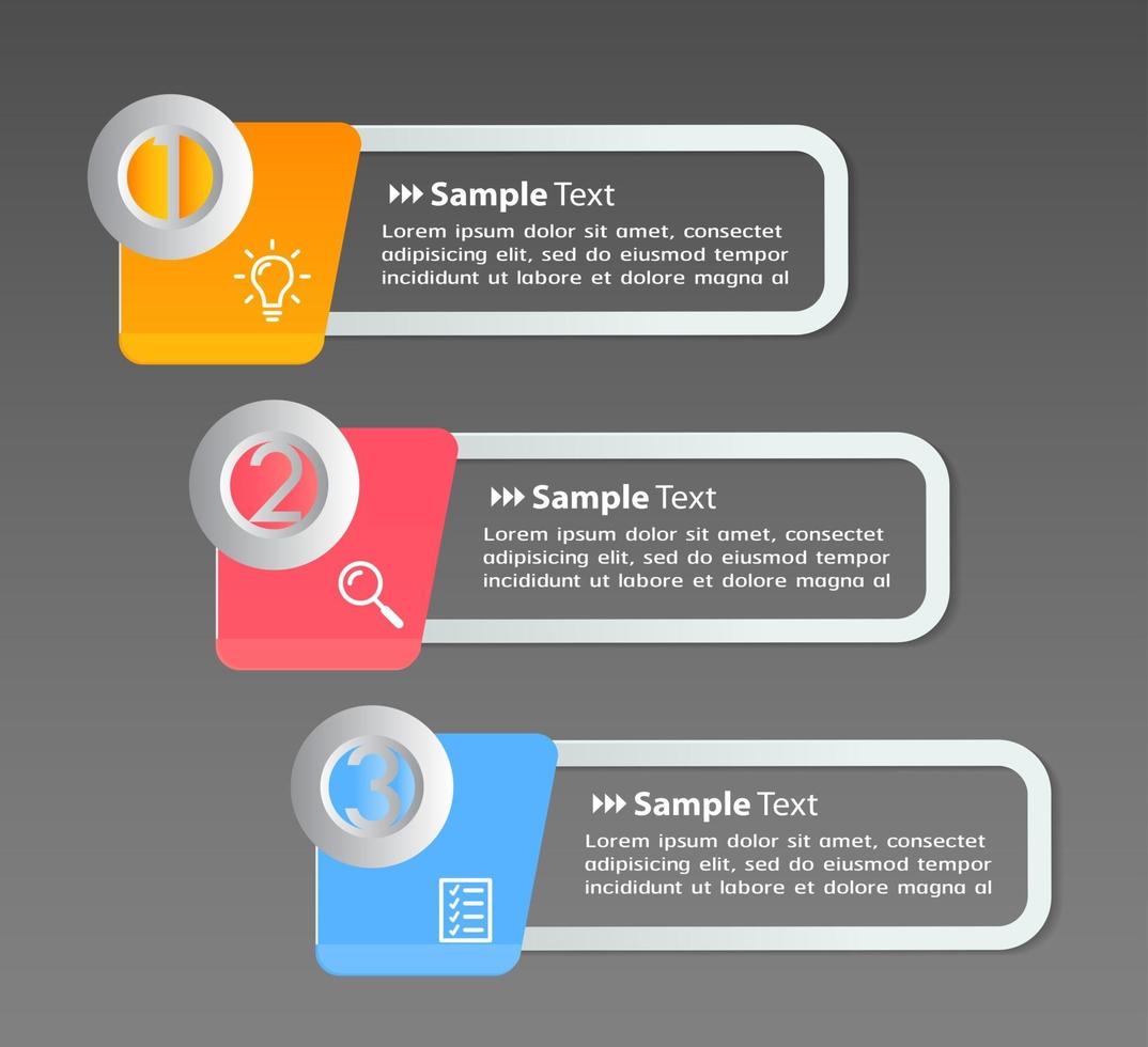 modèle de zone de texte moderne, bannière d'infographie vecteur