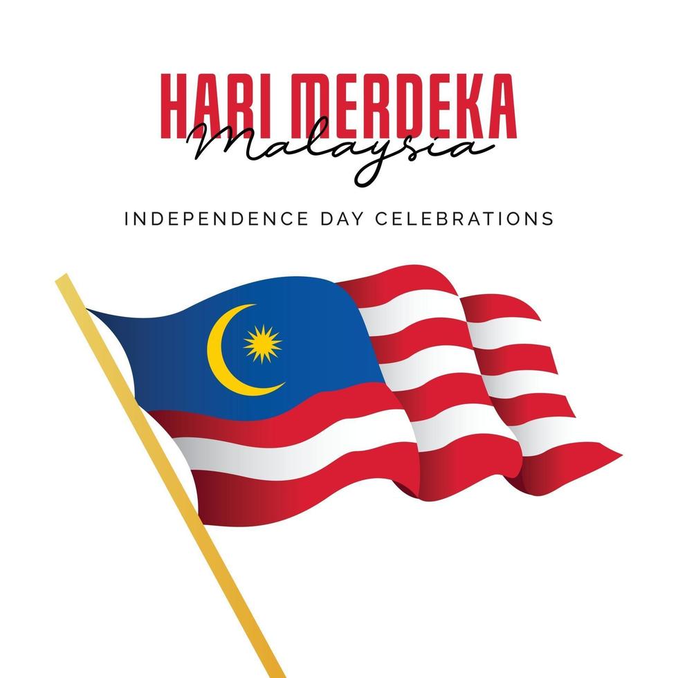modèle de bannières de la fête de l'indépendance de la malaisie. vecteur