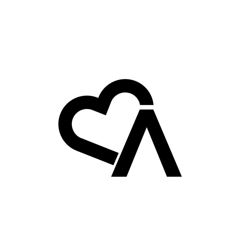 simple un vecteur noir logo lettre d'amour