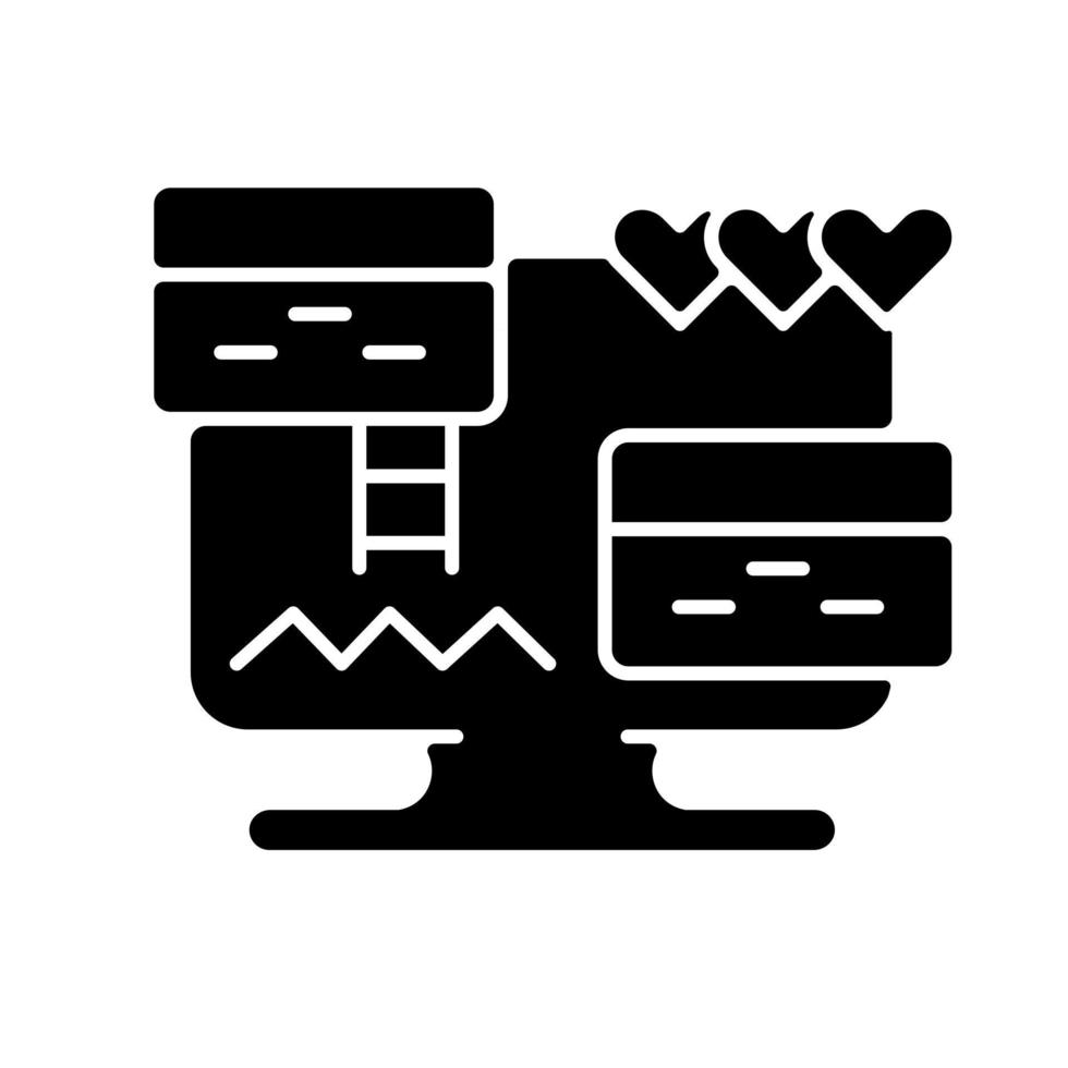 icône de glyphe noir de jeu vidéo de plate-forme vecteur