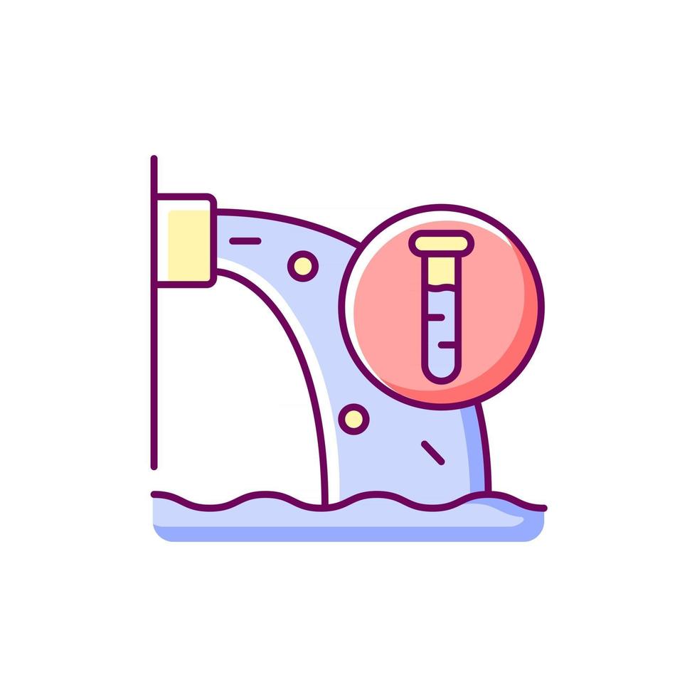 icône de couleur rvb de contrôle de la pollution de l'eau vecteur