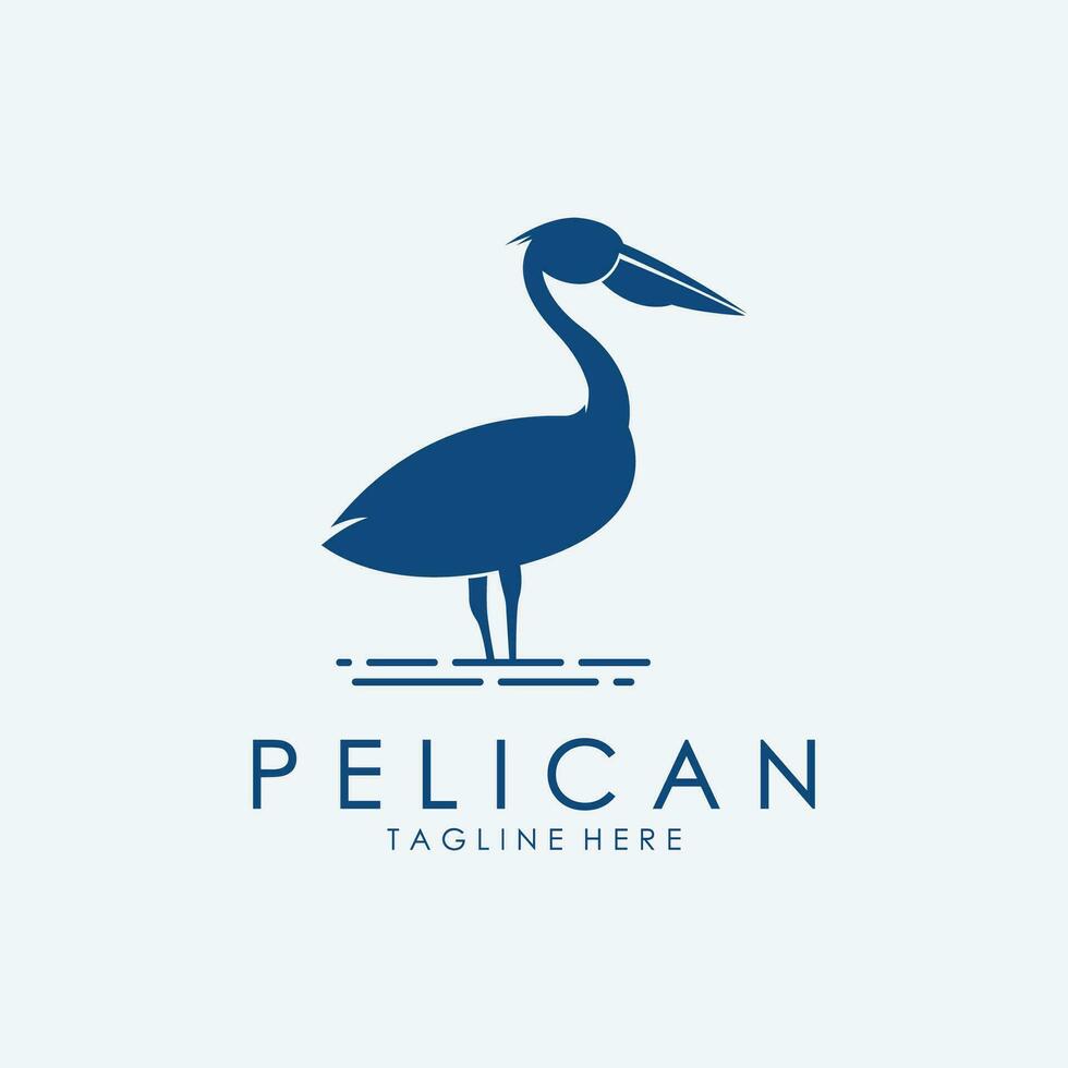 pélican oiseau logo modèle vecteur