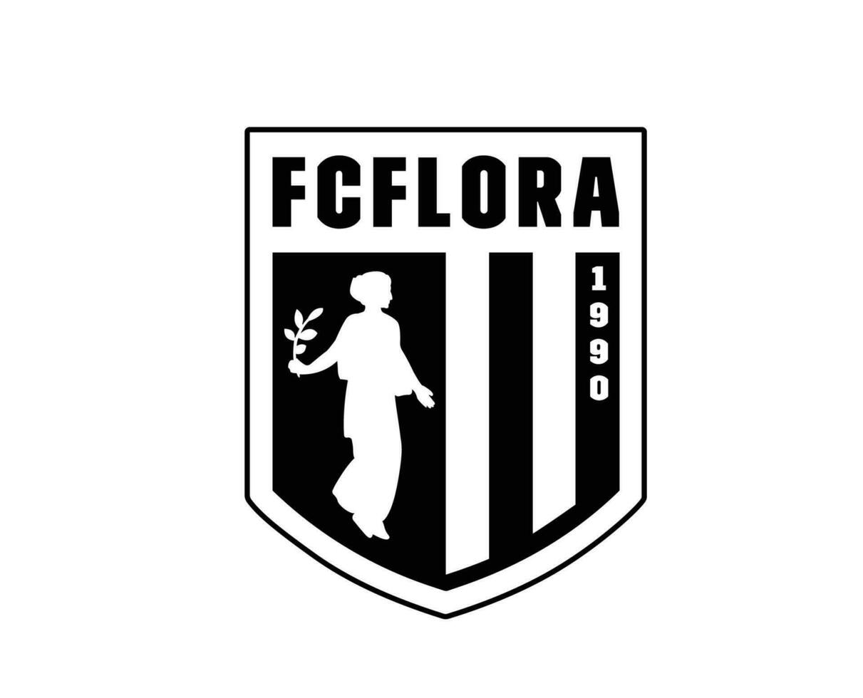 flore Tallinn logo club symbole noir Estonie ligue Football abstrait conception vecteur illustration