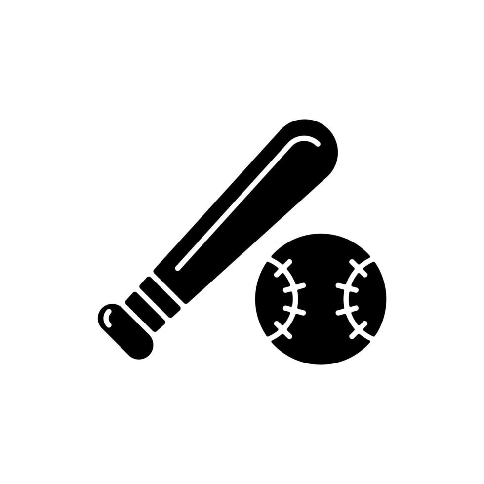 icône de glyphe noir de baseball. vecteur