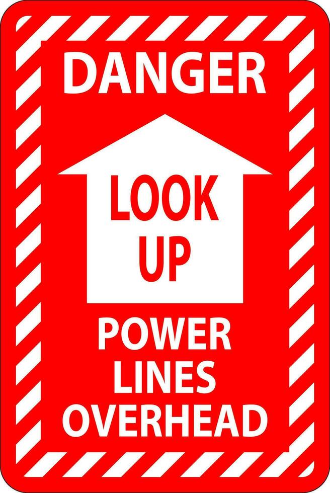 électrique sécurité signe danger Regardez en haut, Puissance lignes aérien vecteur