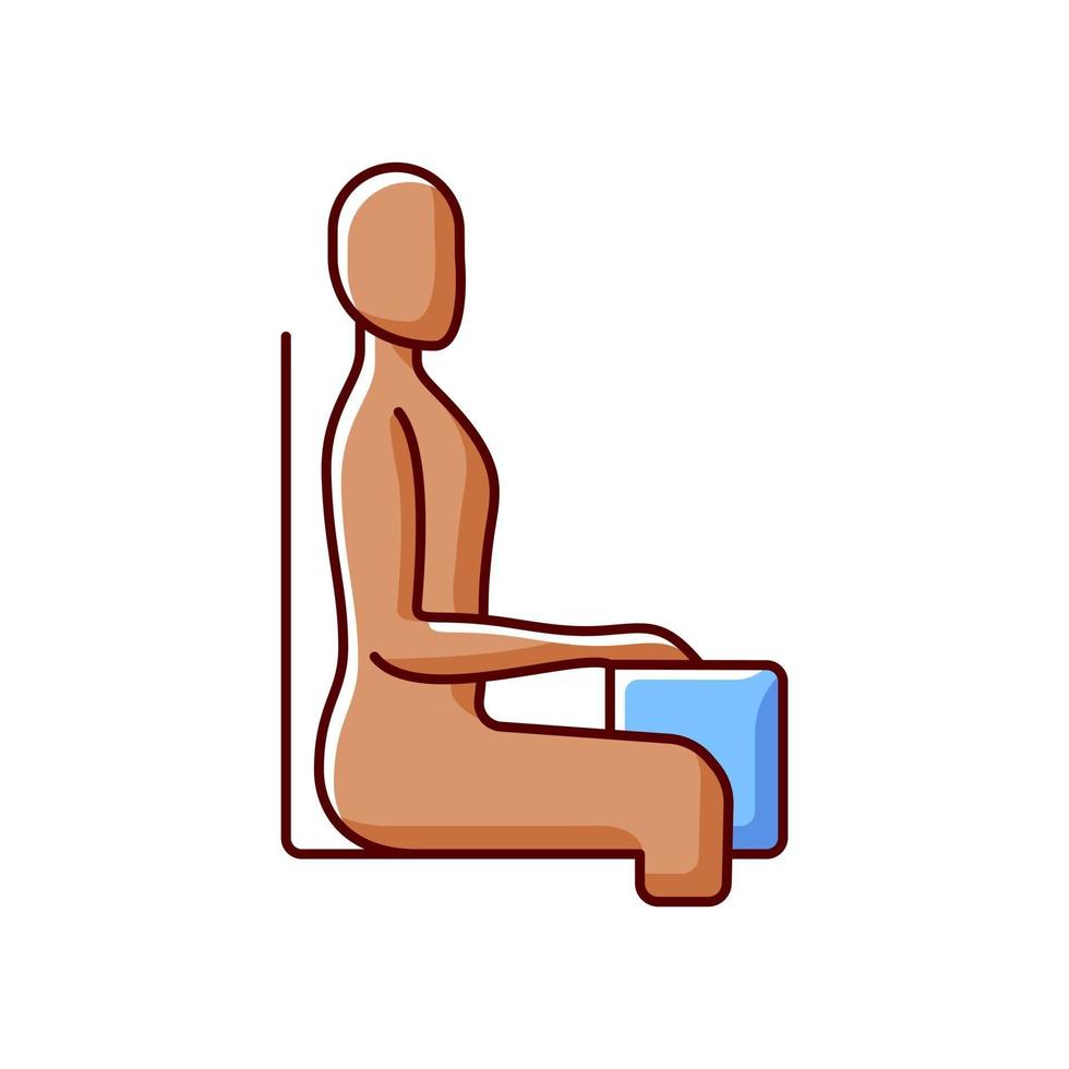 icône de couleur rvb posture assise droite vecteur