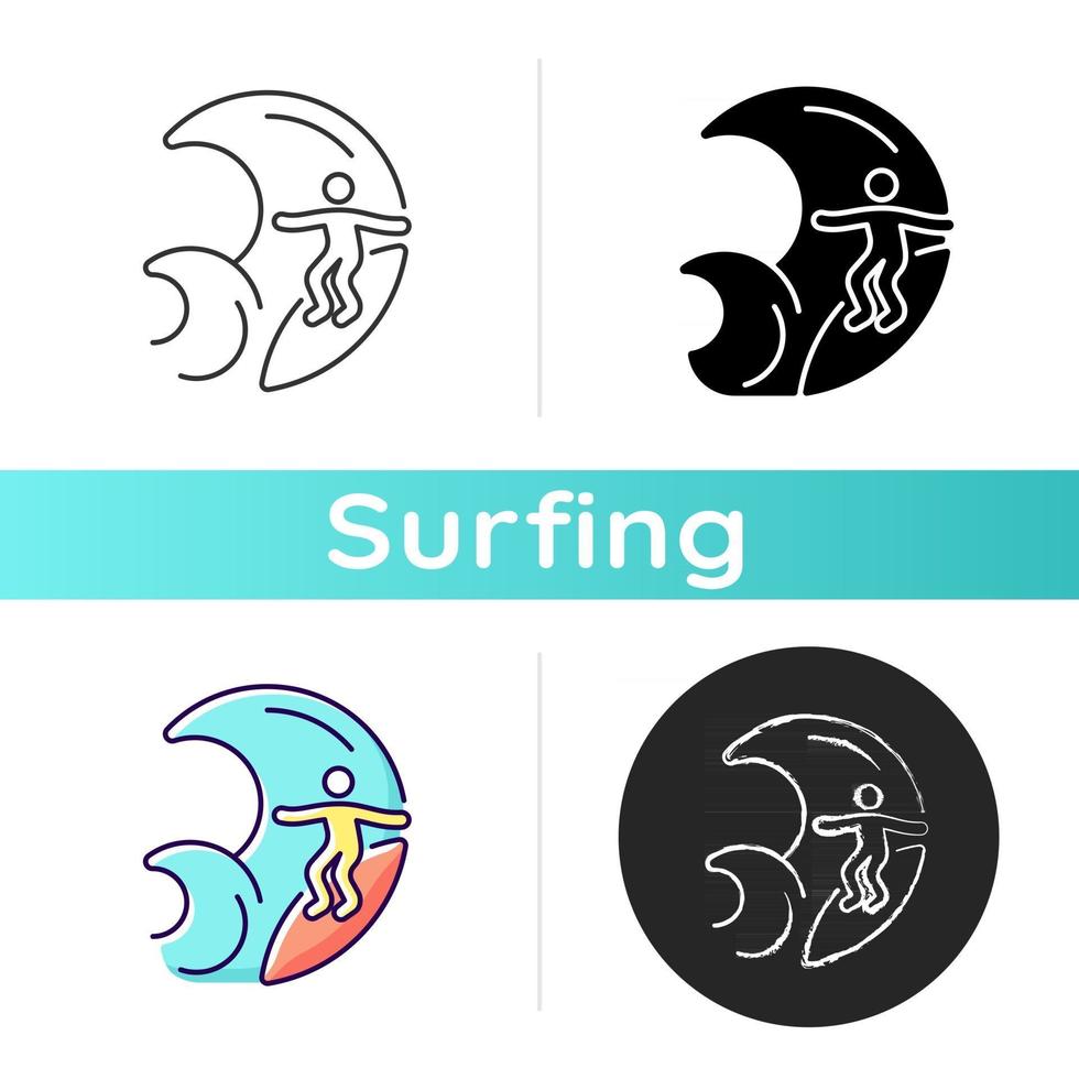 icône de surf de grosse vague vecteur