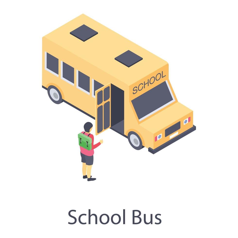 transport en autobus scolaire vecteur