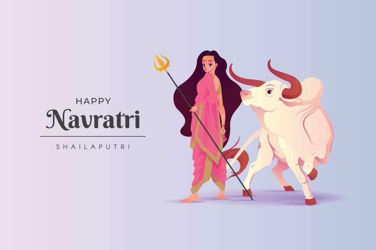 navratri concept illustration, déesse Shailaputri, content navratri vecteur