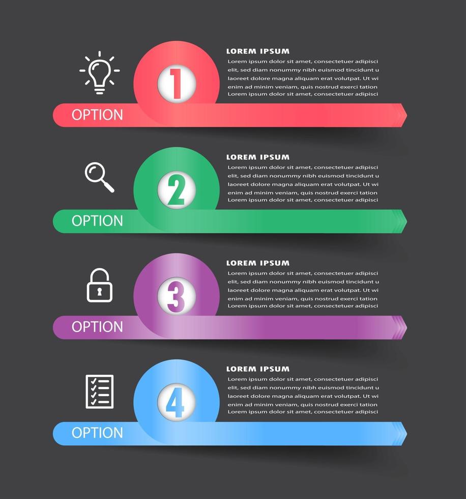 modèle de zone de texte moderne, bannière d'infographie vecteur