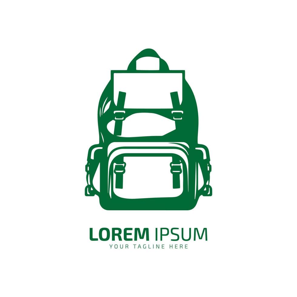 minimal et abstrait logo de sac vecteur sac icône école sac silhouette isolé modèle conception sac pack