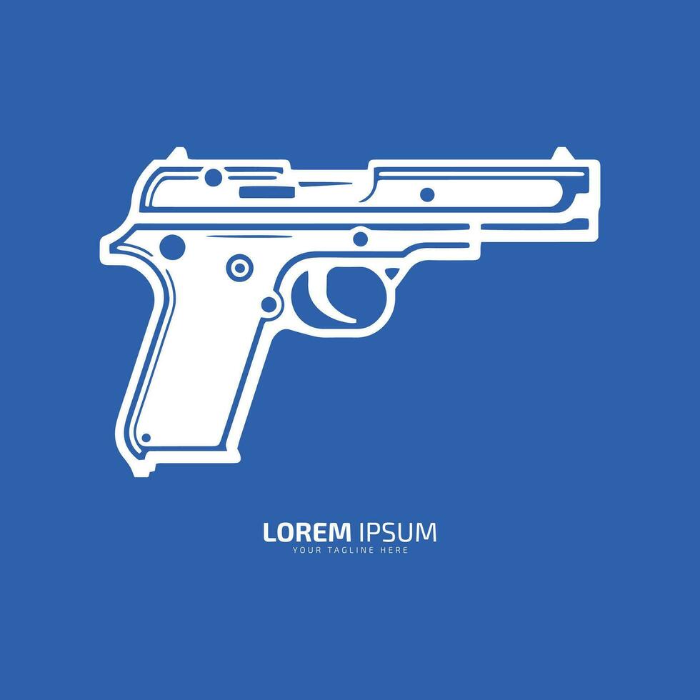 minimal et abstrait logo de pistolet vecteur pistolet icône arme silhouette