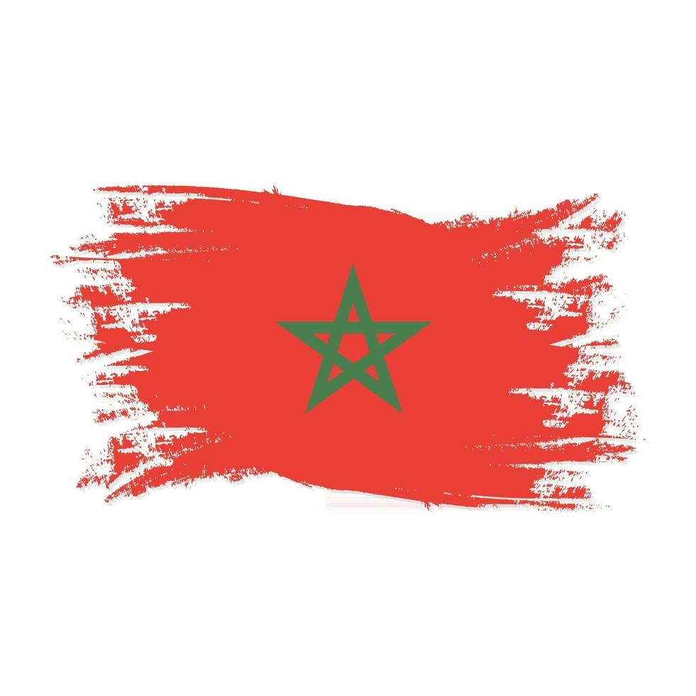 drapeau du maroc avec illustration vectorielle de style pinceau aquarelle design vecteur