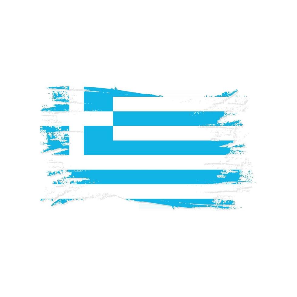 drapeau de la grèce avec illustration vectorielle de style pinceau aquarelle design vecteur