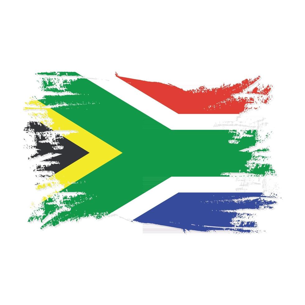 drapeau de l'afrique du sud avec vecteur de conception de style pinceau aquarelle