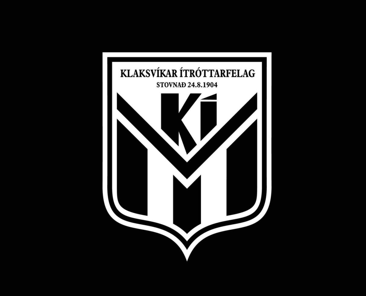 ki klaksvik club logo symbole blanc Féroé îles ligue Football abstrait conception vecteur illustration avec noir Contexte