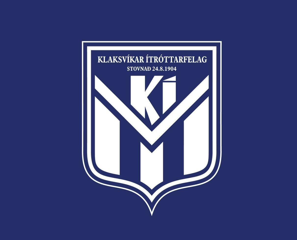 ki klaksvik club symbole logo Féroé îles ligue Football abstrait conception vecteur illustration avec bleu Contexte