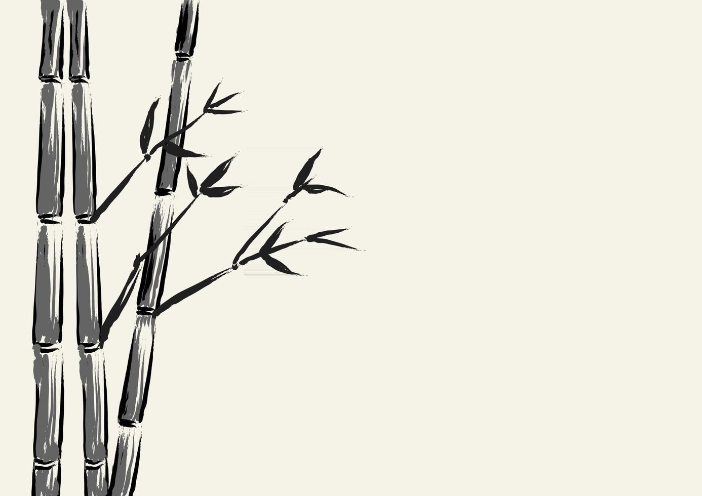 croquis, illustration, de, arbre bambou vecteur