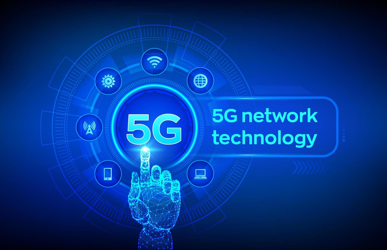 Systèmes sans fil réseau 5g et Internet des objets. vecteur