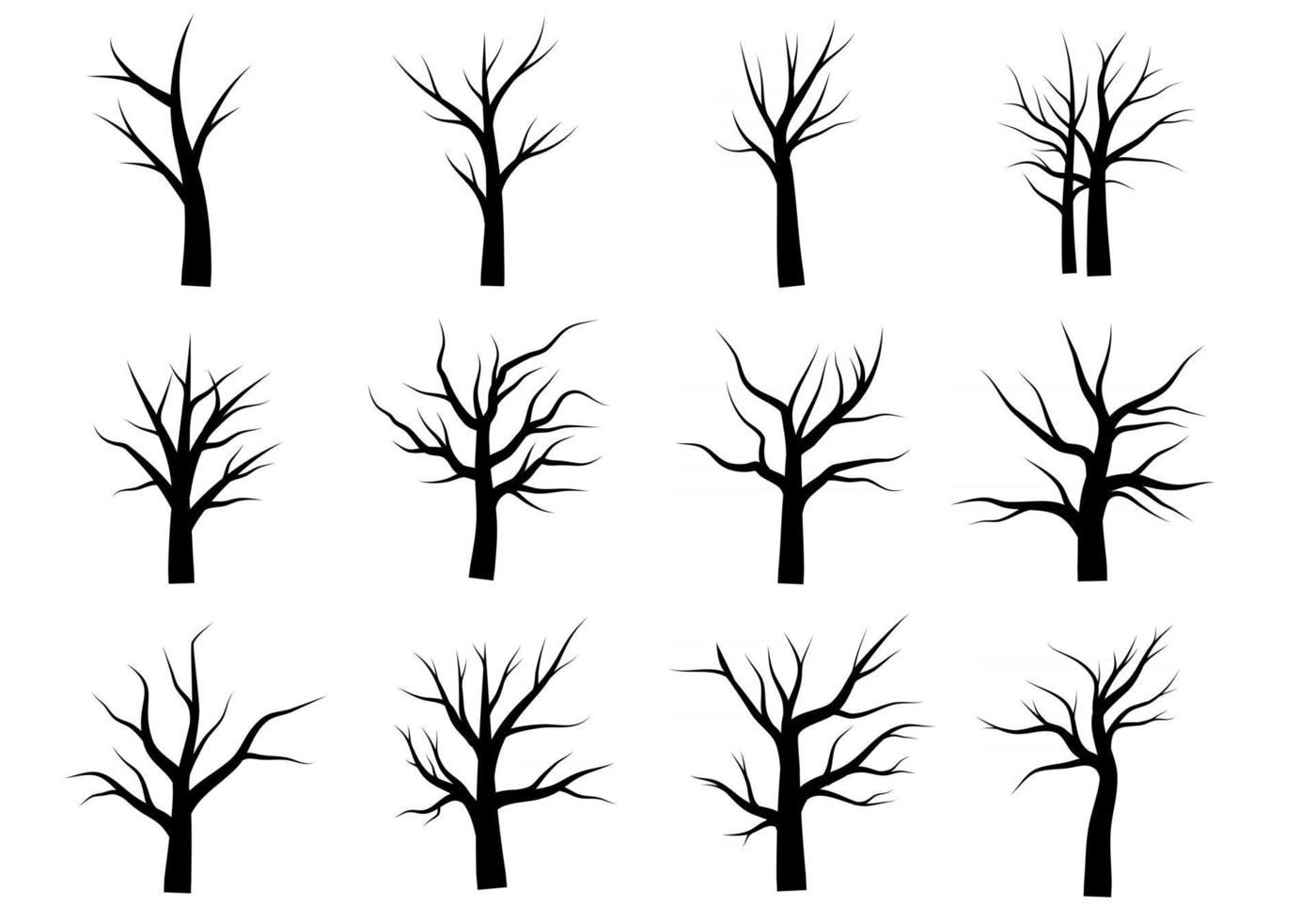 arbre mort sans feuilles doodle vecteur