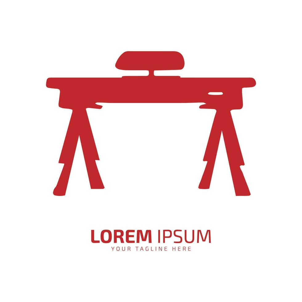minimal et abstrait logo de table vecteur bureau icône ordinateur table silhouette isolé modèle conception