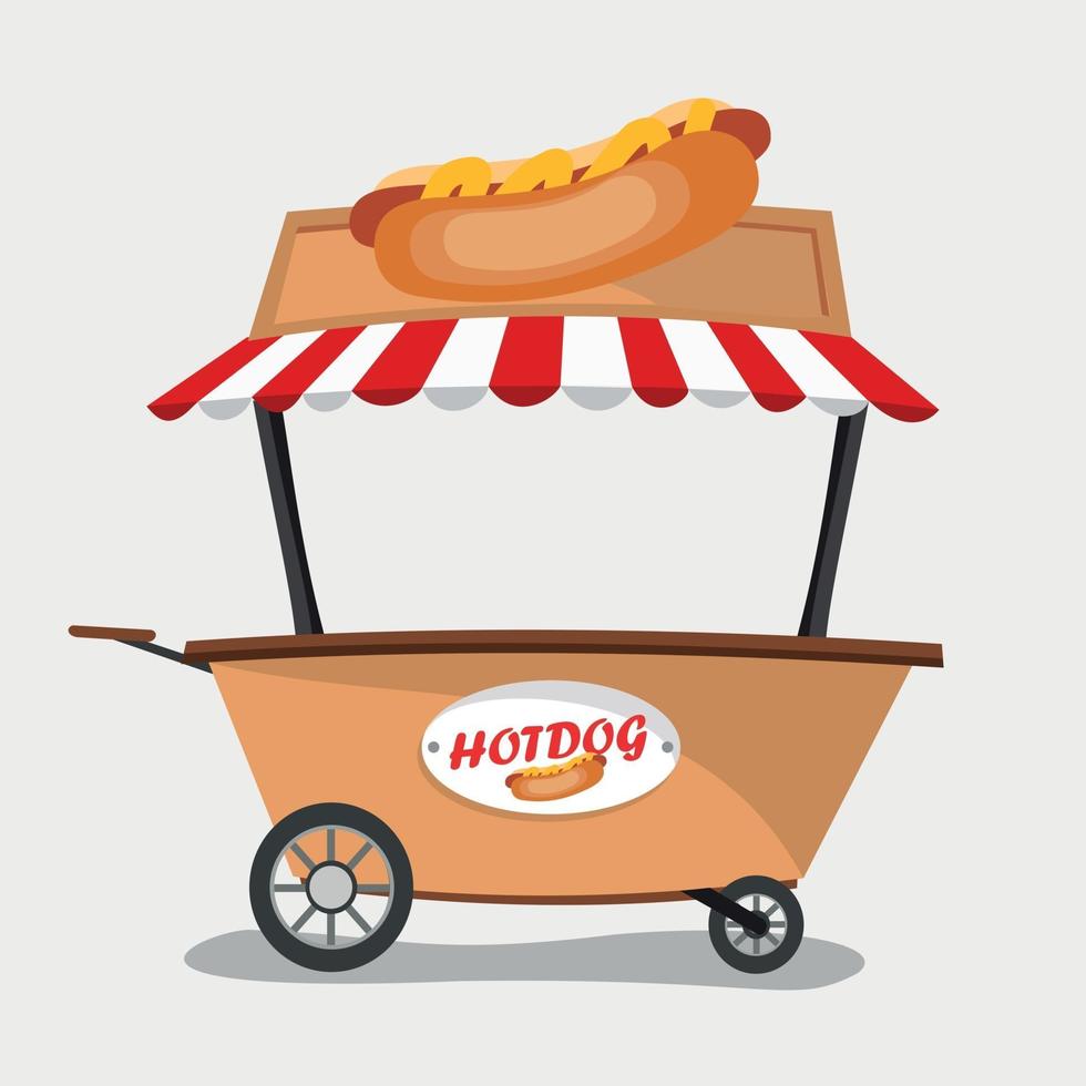 vendeur de hot-dog dans le panier vecteur