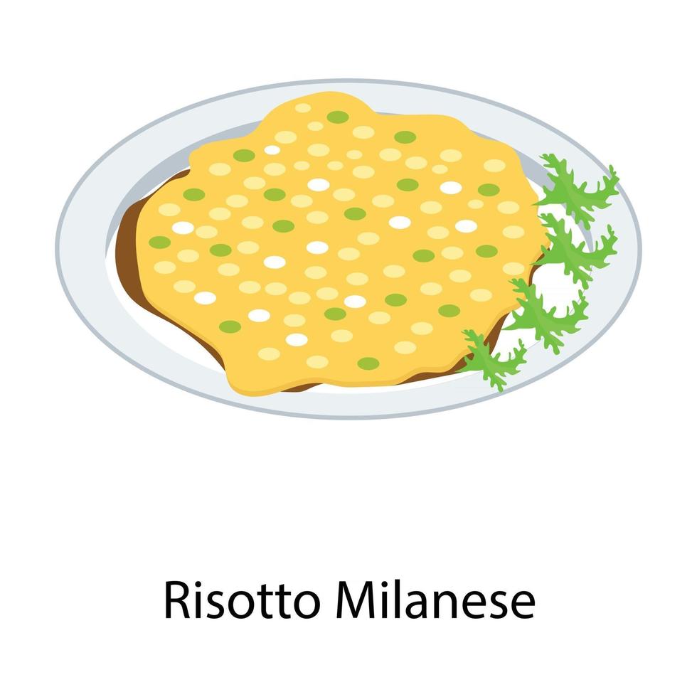 assiette de risotto milanais vecteur