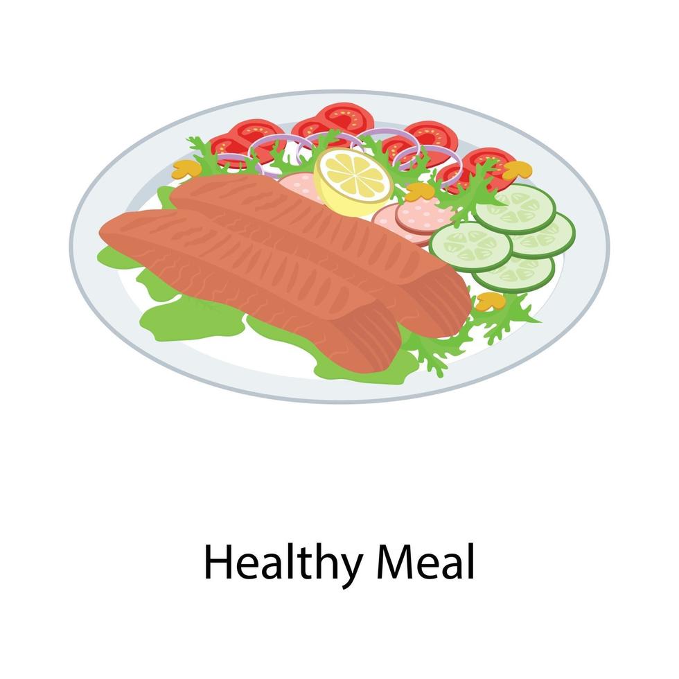 assiette de nourriture saine vecteur