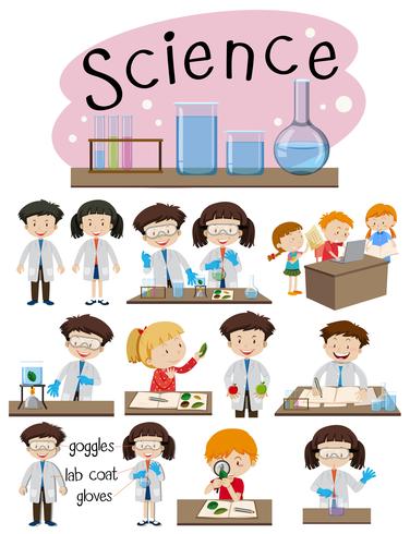 Un ensemble d&#39;éducation scientifique vecteur