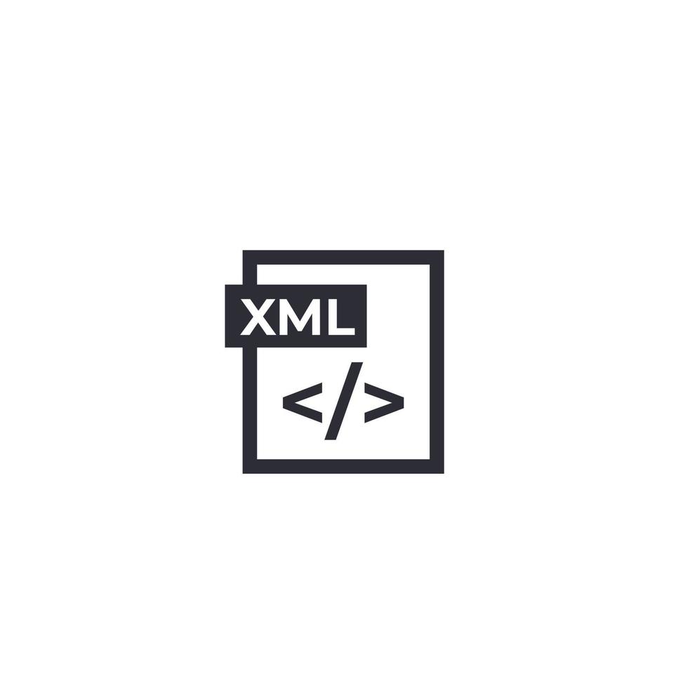 icône de fichier xml sur blanc vecteur