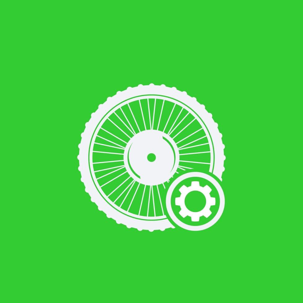 icône de service de roue de vélo électrique vecteur