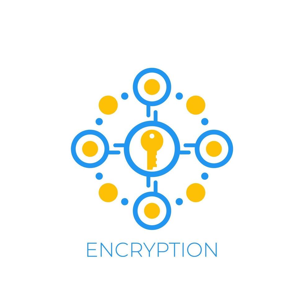 icône de vecteur de cryptage et de protection des données