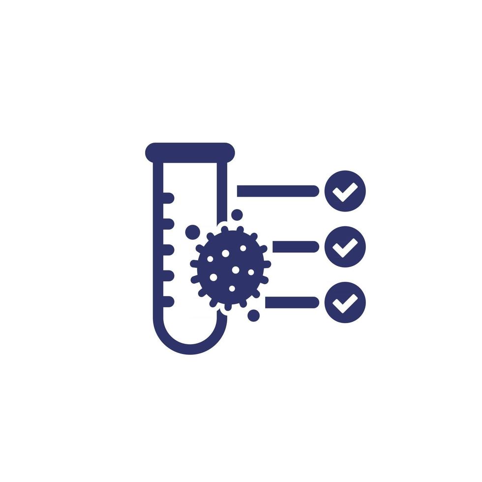 icône de virus et de tube à essai vecteur
