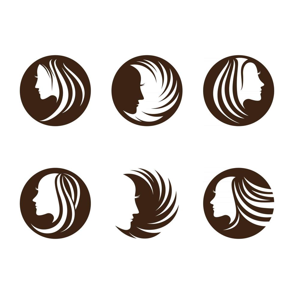 logo de coiffure et de salon de beauté vecteur