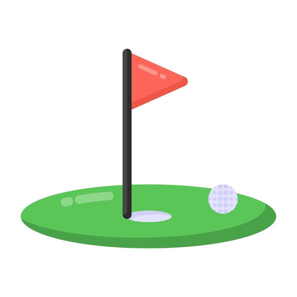 golf et drapeau vecteur