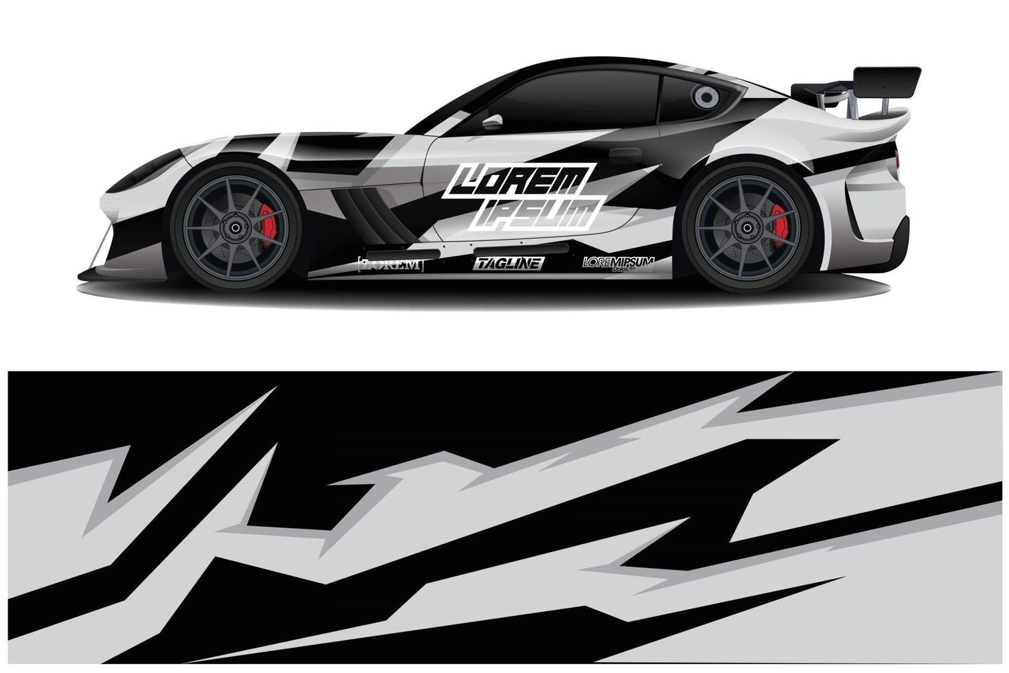 voiture wrap graphique racing abstrait pour wrap et vinyle autocollant vecteur