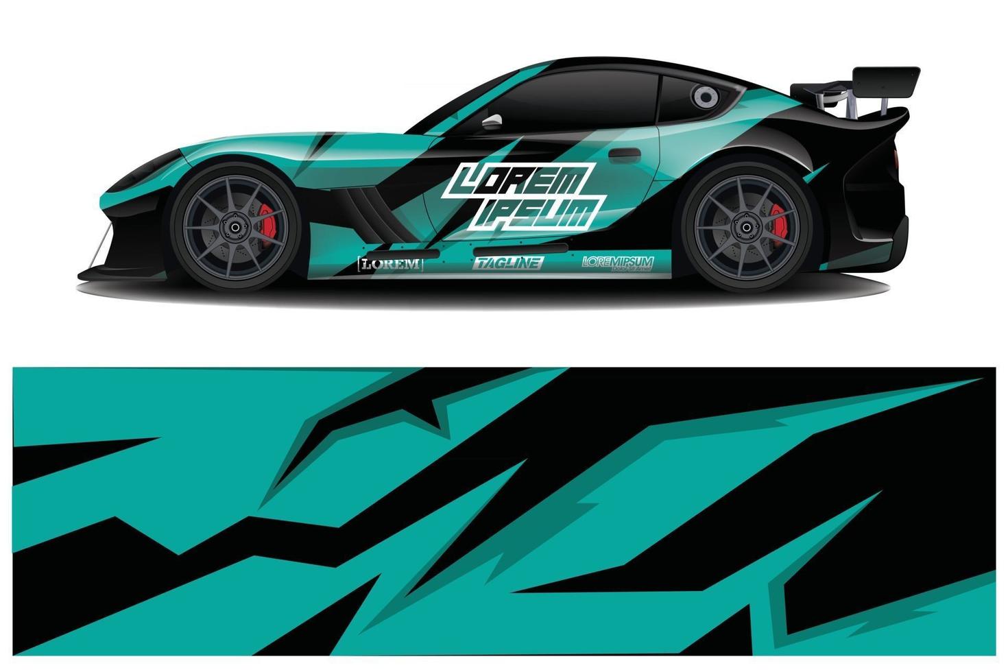 voiture wrap graphique racing abstrait pour wrap et vinyle autocollant vecteur