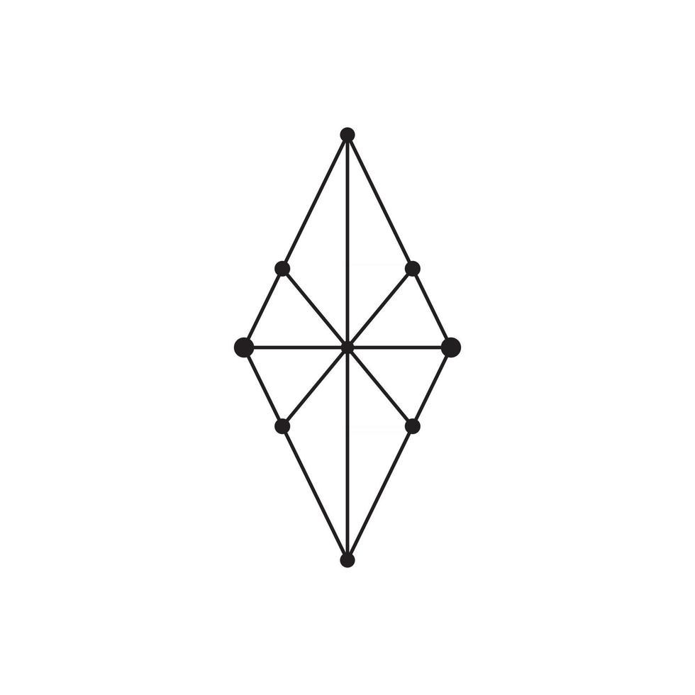 icône de ligne de diamant modèle de vecteur de conception polygonale de diamant