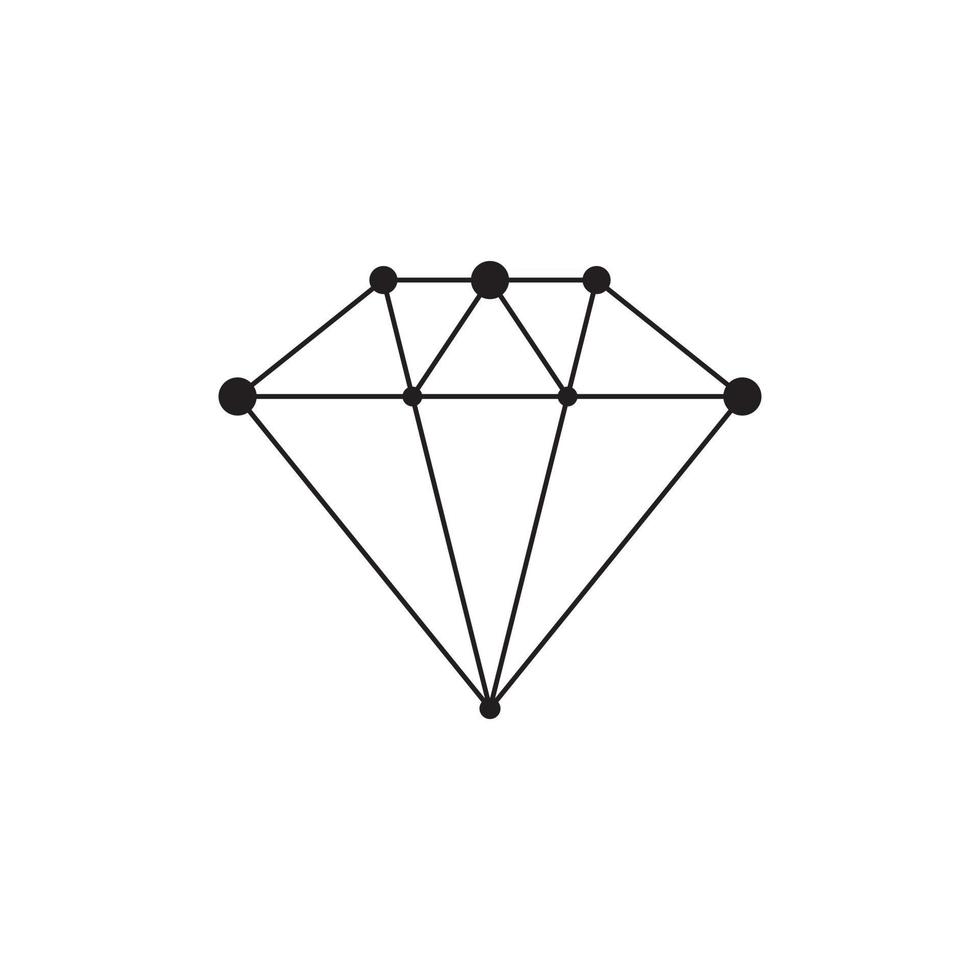 icône de ligne de diamant modèle de vecteur de conception polygonale de diamant