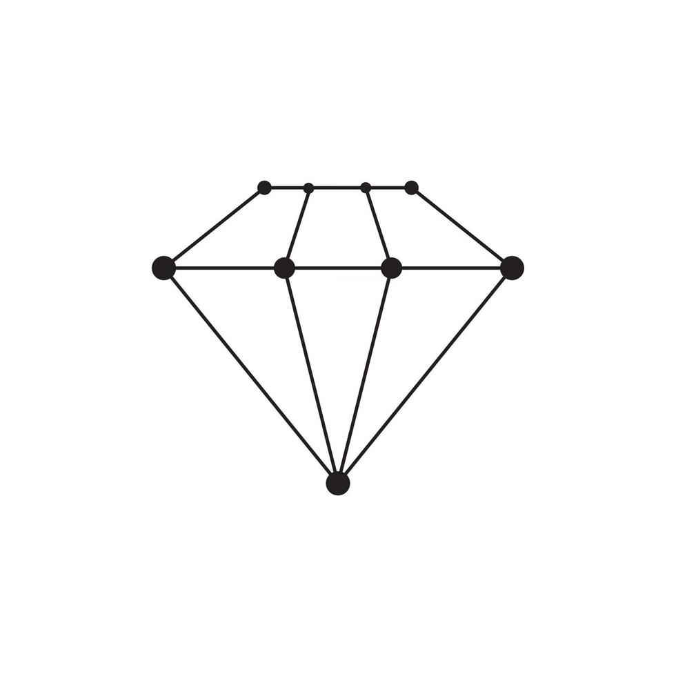 icône de ligne diamant modèle de vecteur de conception polygonale diamant