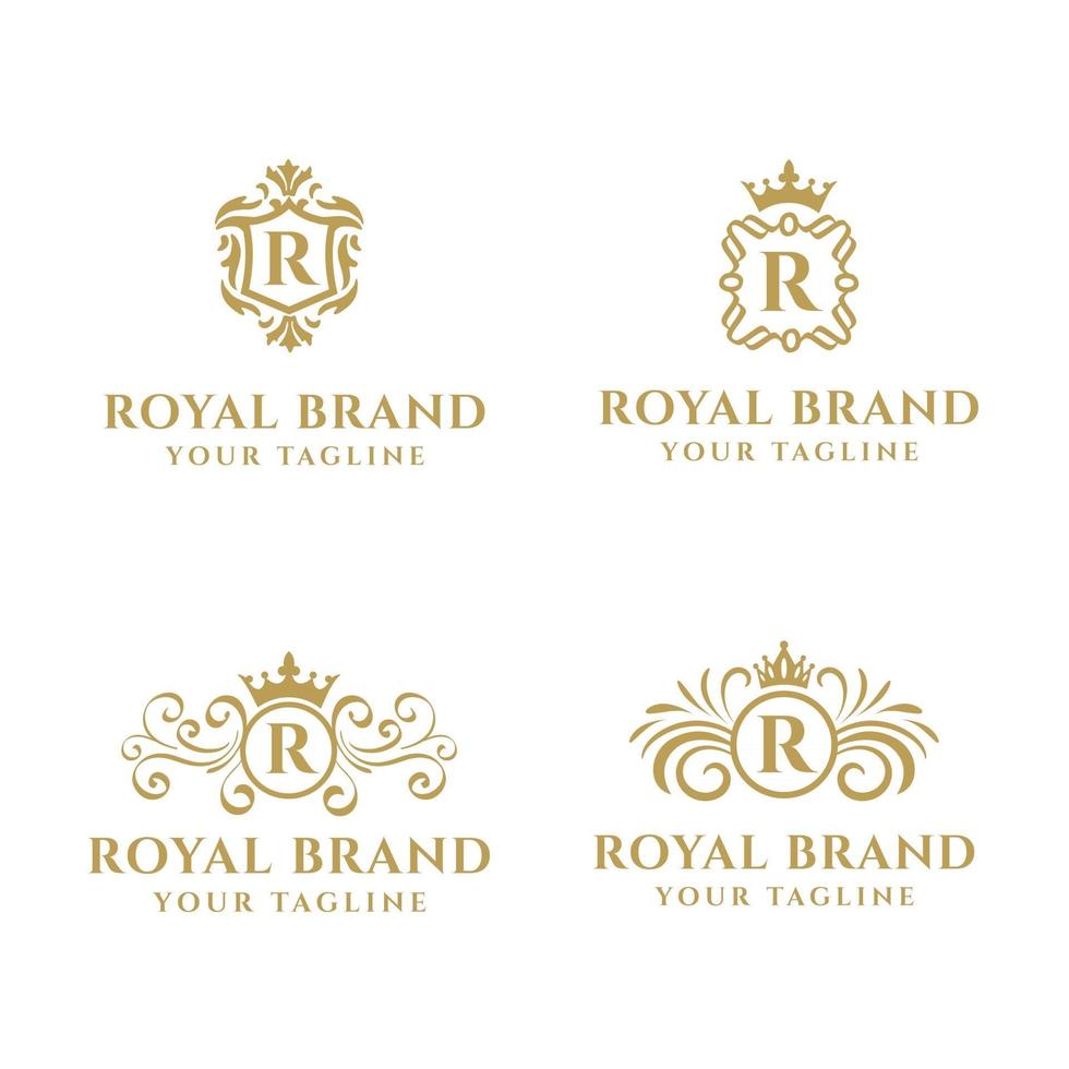 lot de logos de marque royale vecteur