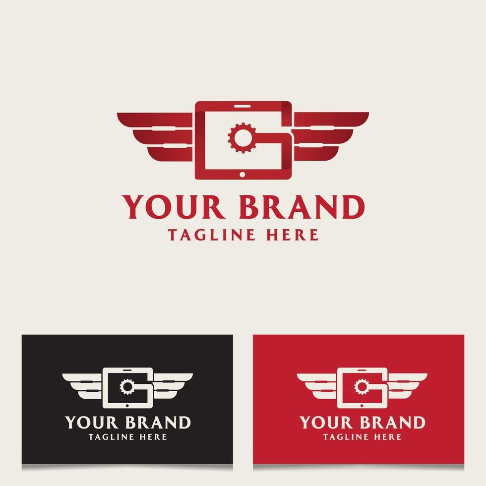 conception de logo de garage rouge vecteur