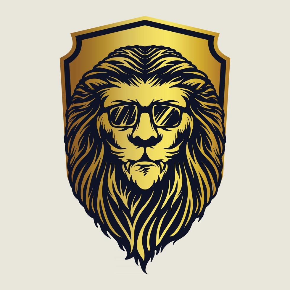 illustrations de mascotte de lion animal insigne vecteur