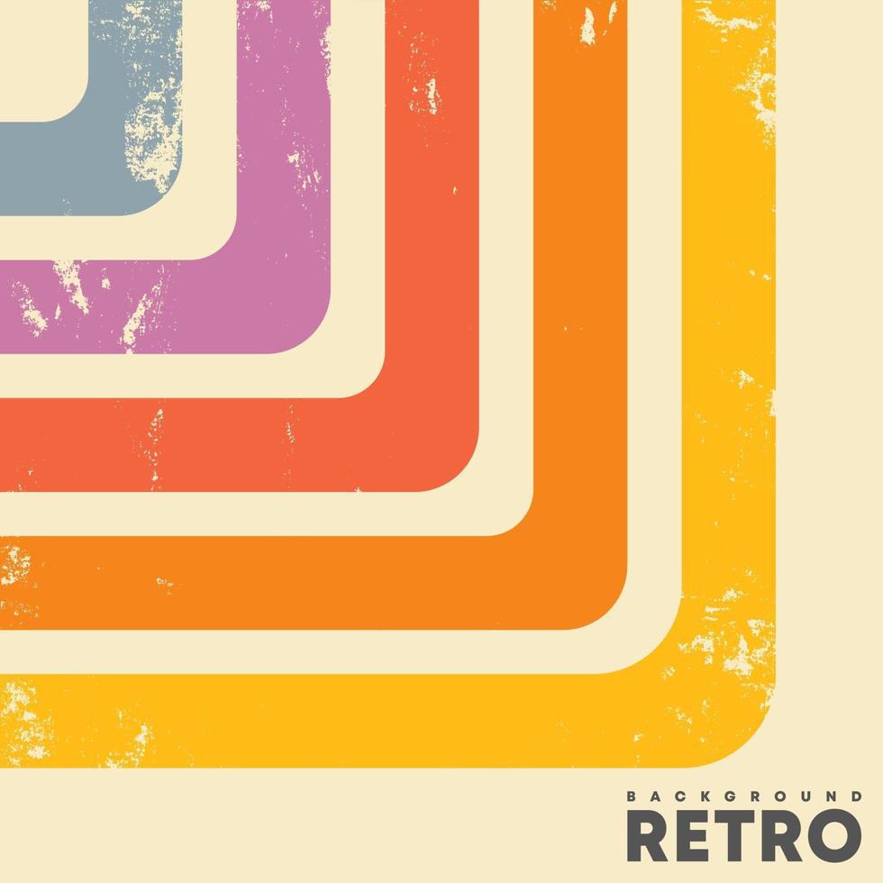 arrière-plan design rétro et texture grunge vintage et rayures colorées vecteur